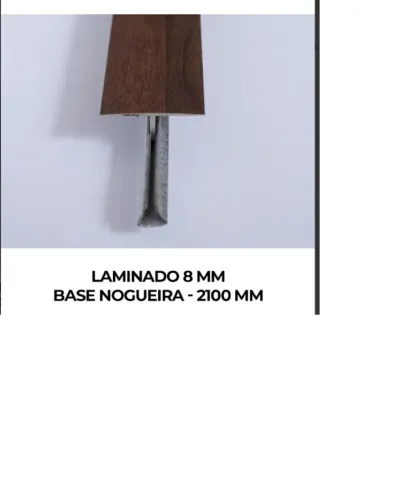 Perfil Transição Vinílico 2400mm Piso Alumínio Para Laminado Nogueira