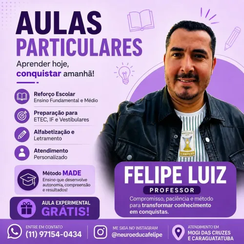 Aulas particulares e reforço escolar | Alfabetização| Professor Felipe