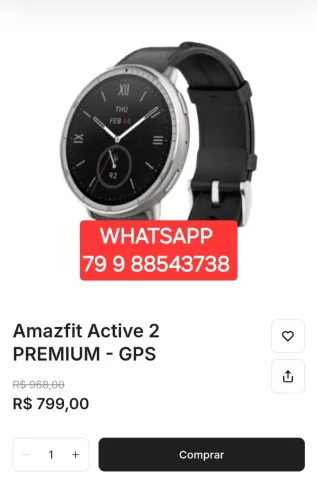 AMAZFIT ACTIVE 2 PREMIUM GPS STRAVA ORIGINAL LACRADO LANÇAMENTO TEMOS OUTROS MODELOS 