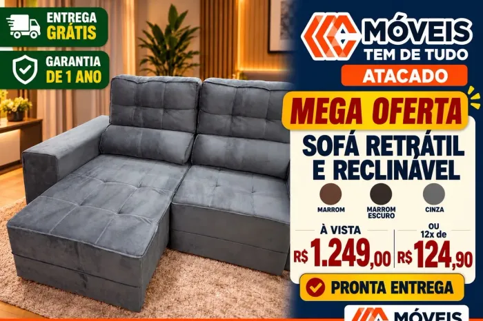 Sofá Retrátil e Reclinável de Mega Oferta