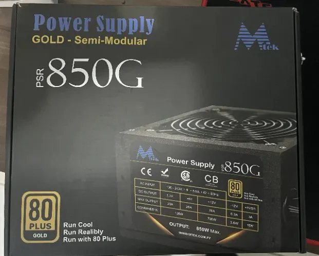 Fonte de Alimentação(PSU) Mtek PSR-850G - 850W / Semi-Modular / ATX / 80 Plus Gold