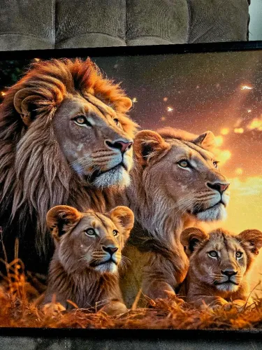 Quadro leao familia