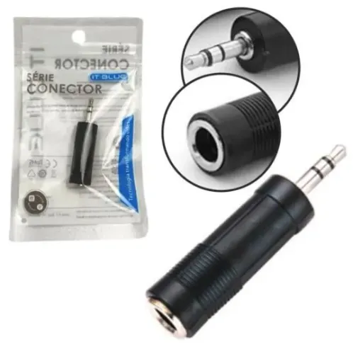 Adaptador de Áudio P10 fêmea para P2 Macho Promoção