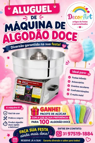 Aluguel de máquina de algodão doce