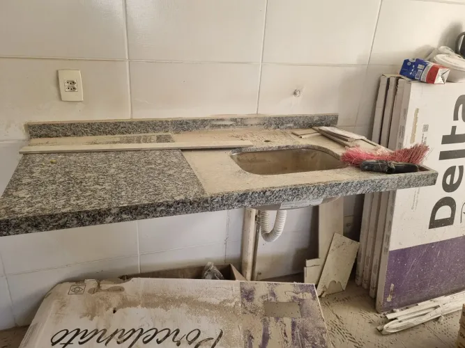 Bancada de pia cozinha sem bojo
