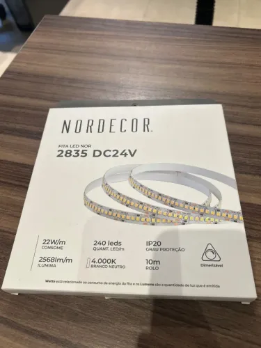 Fite LED Nordecor 2835 DC24V 4000K 10m Branco Neutro