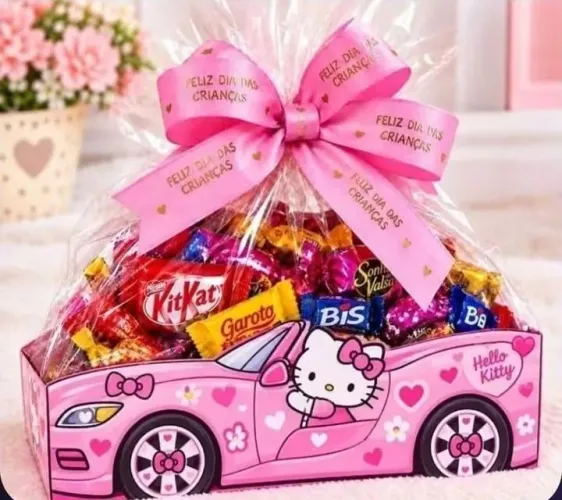 Cesta de chocolate para o dia das crianças