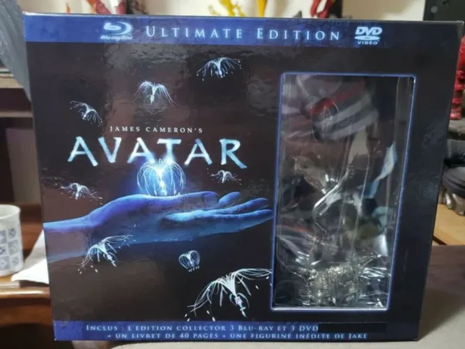 Gift Set Avatar blu-ray 3d com estatueta e frame