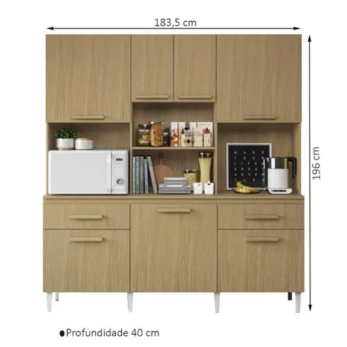 Cozinha Mary 07 Portas e 02 Gavetas Aramóveis **novo na caixa**