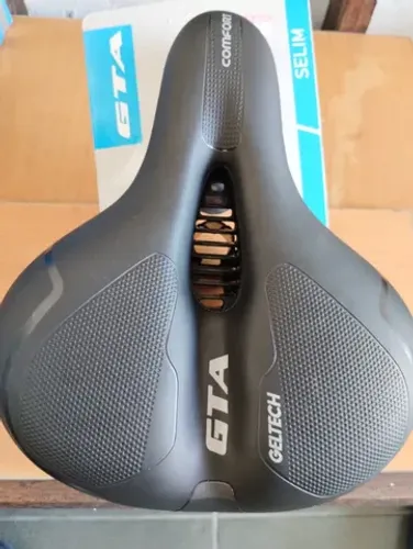 Banco Selim De Gel Anatômico 2 Molas Largo Fita Refletiva Segurança