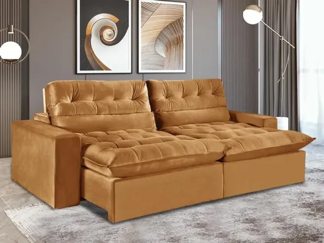 SUPER SOFÁ 2,90 RETRÁTIL RECLINÁVEL MAGNO DECOR !! S2