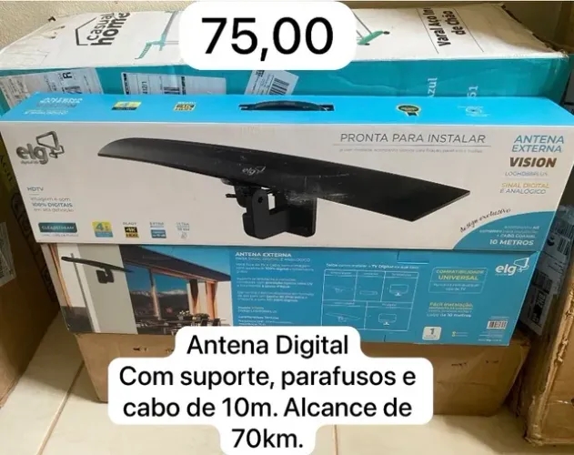 Antena Digital Externa Com Cabo De 10metros Modelo - Loghd88plus