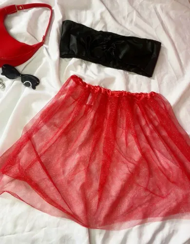 Saia tutu vermelha mid