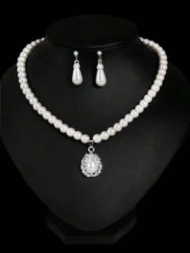 Conjunto Colar e Brinco Pérolas Noiva Festa Casamento Pré-Wedding etc