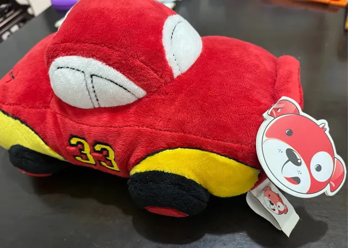 Carro de Pelúcia Vermelho 30 cm- Brinquedo Infantil