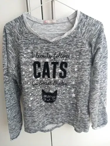 Roupas femininas infanto-juvenis, 11 a 14 anos. Vestido com estampa de gatinhos, marca: Ba
