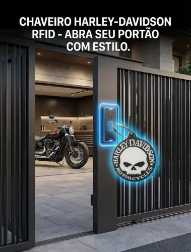 Chaveiro com tag RFID, para portões eletrônicos personalizado Harley Davidson
