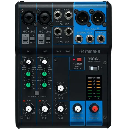 Mesa de Som Yamaha MG06 - Compacta e Versátil