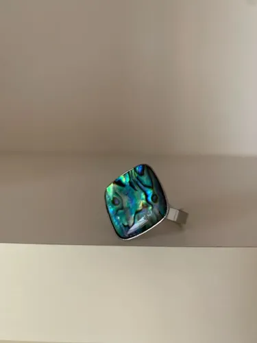 Anel abalone aço inox - quadrado