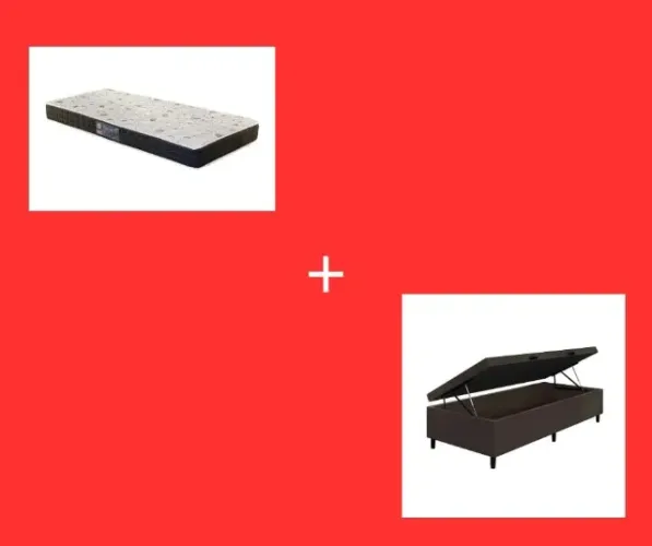 Colchão Solteiro Pantanal Com Base Baú