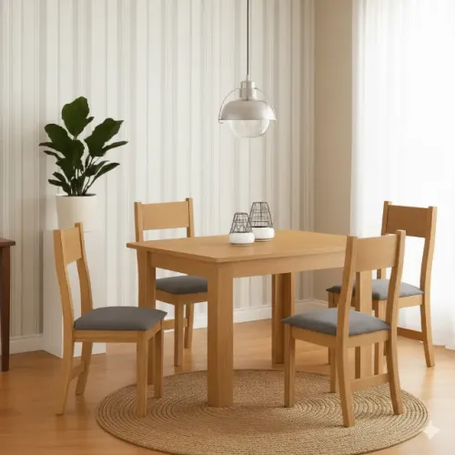 Mesa de jantar Isis com Cadeiras Grafite (PRODUTO NOVO)