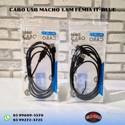 Cabo USB Macho 1.8m Fêmea IT-BLUE