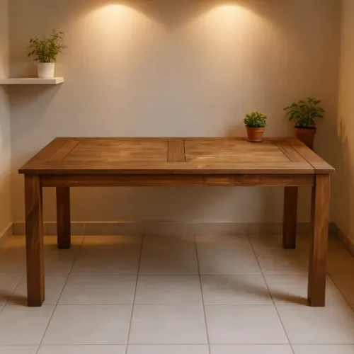 Mesa De Jantar Madeira Maciça Cozinha Resistente 160x80 Cm