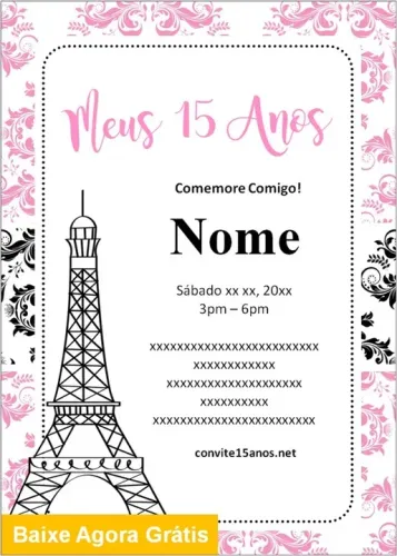 Convite digital aniversário, bodas e comemorações em geral
