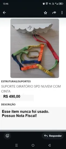 Plataforma Suspensa,Suporte giratório  e Casulo (rede Lycra). Para sala de Integração Sens