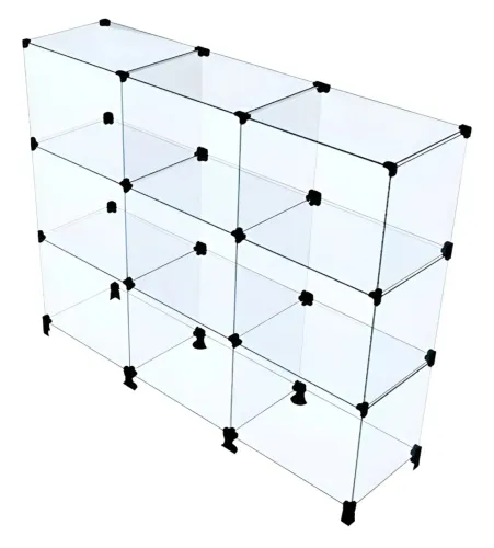Armário modular de vidro - nichos