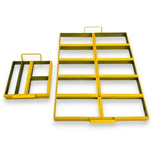 Kit 2x formas De aço manuais para Produzir Paver Bloquete Passeio Calçada - Altura 8cm