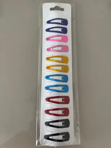 Kit de 12 presilhas coloridas para cabelo TIC TAC