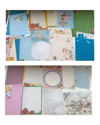 Antiguidade Anos 80 Papéis de Carta Incompletos e Envelopes. 40 ao todo