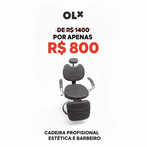 Cadeira Profissional Barbeiro e Estética - De R$1400 Por R$800!