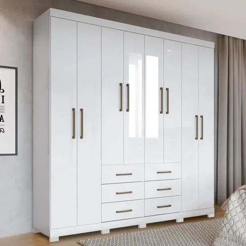 Guarda-Roupa Branco com Design Moderno