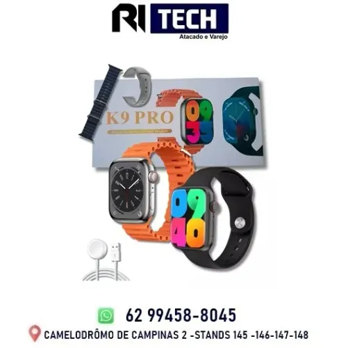 Relógio Smart K9 Pro 2 Pulseiras Nfc 45mm Series 9