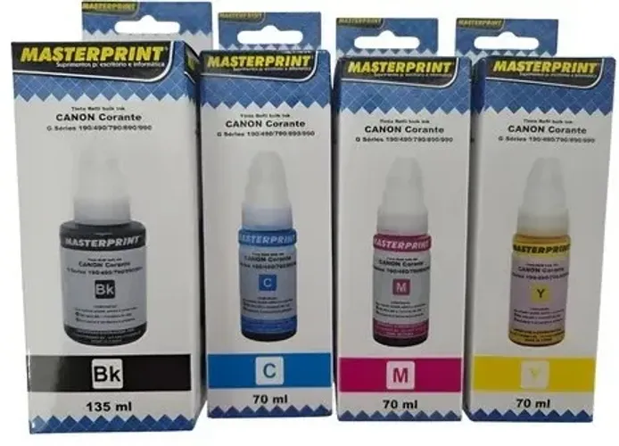 Kit 4 Tintas Gi190 Para Canon G1900 G3111 G3102 G3010 Gi-190
