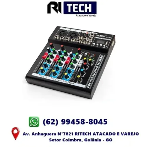 Mesa De Som Bluetooth Usb 4 Canais Lelong Le708
