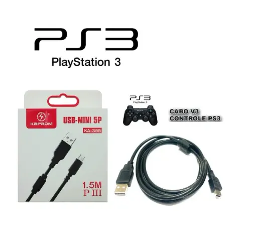 Cabo Carregador Para Controle Ps3 Usb Mini (V3) Kapbom