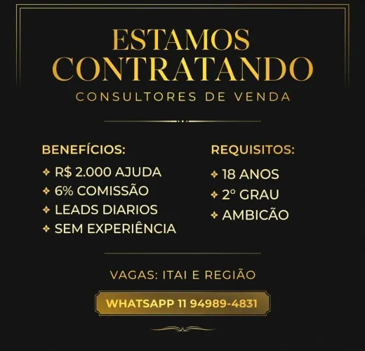 Vagas para consultor de vendas