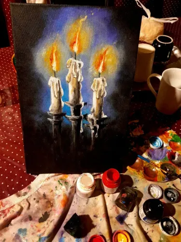Quadros decorativos, pintados a mão em tela