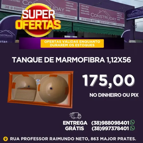 Tanque 2 Bacias de Marmofibra 112x55.