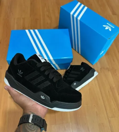 Tênis Adidas Low CL Camurça Preta Masculino Premium