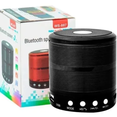 Mini Caixa de Som Ws-887 MINI SPEAKER PRETO / PRATA