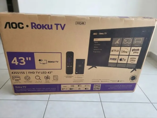 TV AOC Roku TV 43" 43S515S FHD LED Smart novo na caixa