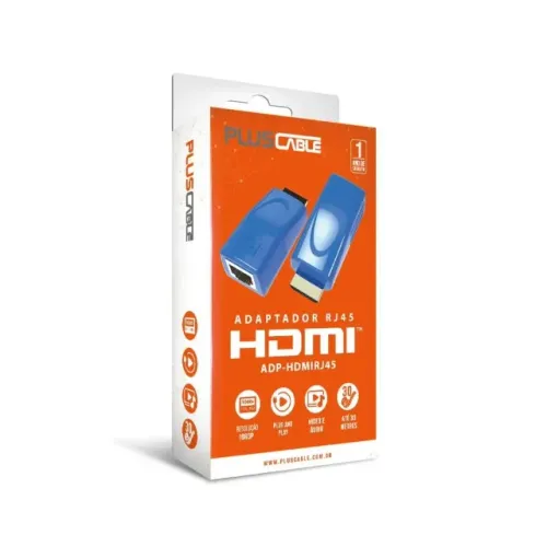 Adaptador Extensor HDMI por Cabo de Rede RJ45 - PlusCable ADP-HDMIRJ45BL