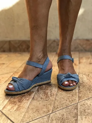 Sandália jeans