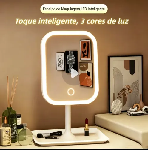 espelho de maquiagem com luz led