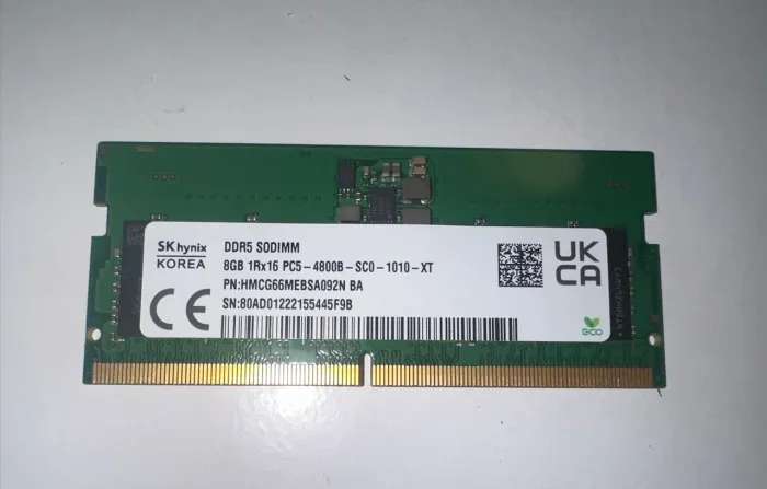 Memória RAM SK Hynix 8GB DDR5 4800MHz SODIMM Notebook