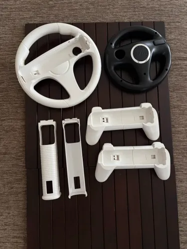 Volante + suporte nintendo wii original 